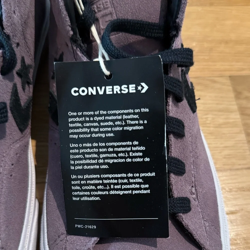 Converse Men's Suede Sneakers in Mauve with Black Laces